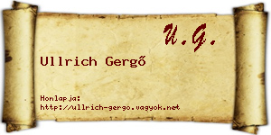 Ullrich Gergő névjegykártya